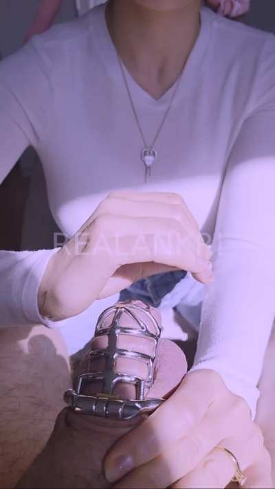 Making his brain think he gets touched, while his caged dick tells him something different. :)