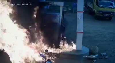 Not turning your bike off when refueling