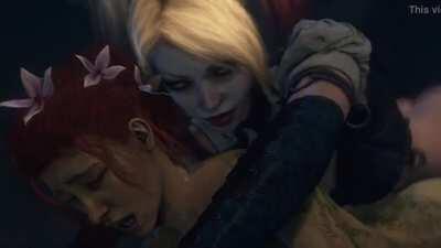 Poison Ivy gets hard pounding by Harley Quinn