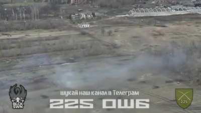 Ukrainian tank firing on Russian position, Kursk region. 225th Assault Battalion. Nov 2024