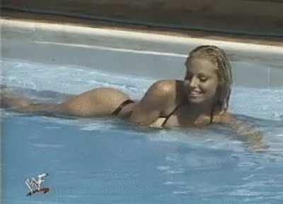 Trish at the pool