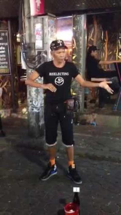 Black magic displays by a street warlock