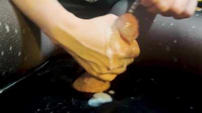 Love watching his cum ooz out the side of the rod [oc]