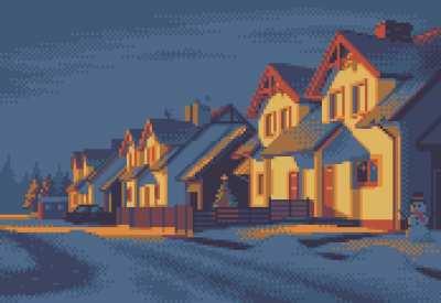 Cold Warm Dawn – 11 color pixel art by me