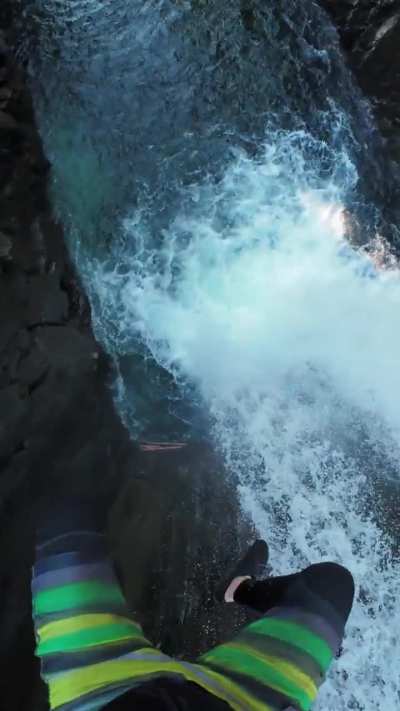 Waterfall Jump with a Head Mount