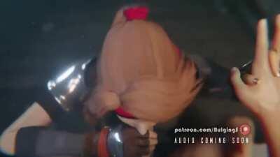 Jessie Rasberry - Reverse forced blowjob on Cloud's dick (Bulging Senpai) [Final Fantasy VII]