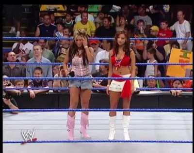 Melina Using Candice As A Demonstration, Stripping The Slut To Her Bra and Panties.