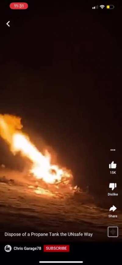 Shooting a gaz can into another country.