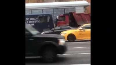 Truck hit a taxi