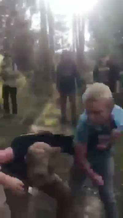 Black shirt had been cocky for years and blue shirt had enough