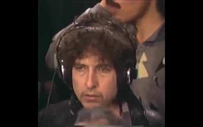 Bob Dylan during the studio recording of 