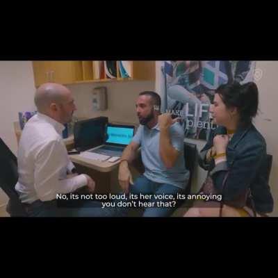 Husband hears his wife’s voice for the first time.