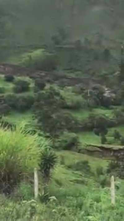 Landslide in Chunchi, Ecuadorian Andes. 12-02-2021
