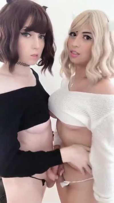 Two beautiful girls frotting!