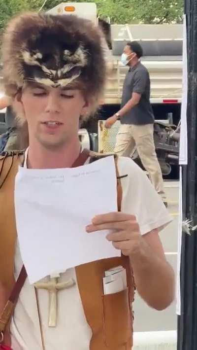 MAGA dumbfuck with a dead raccoon on his head wrote a song to hOnOr domestic terrorist Ashli Babbitt