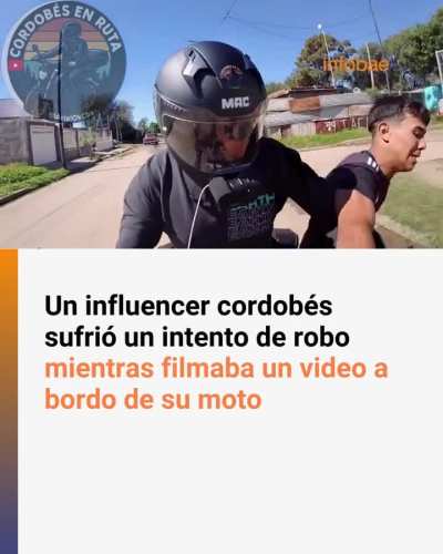 Un influencer cordobés sufrió un intento de robo mientras filmaba un video a bordo de su moto