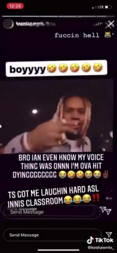 this nigga laugh more contagious than bruce shit