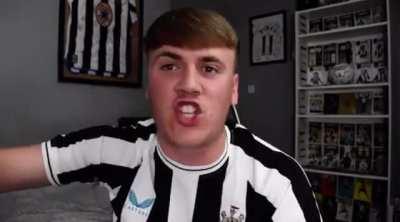 Newcastle fan quite literally frothing at the mouth