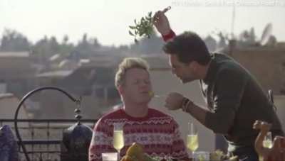 Gino gives gordon a kiss