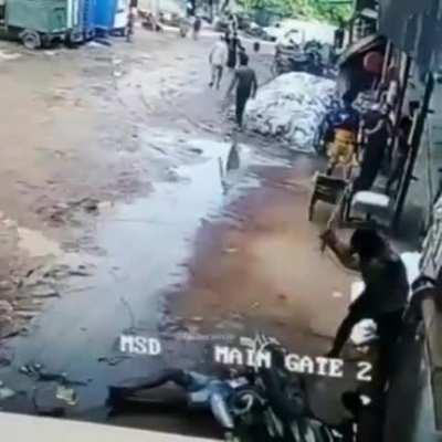 A robber getting absolutely hammered