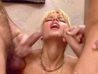 Blonde secretary double sprayed | Anita Blond