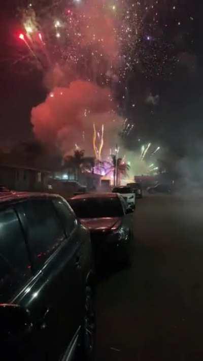 July 4, 2021, DIY neighbors fireworks show. Rialto, CA