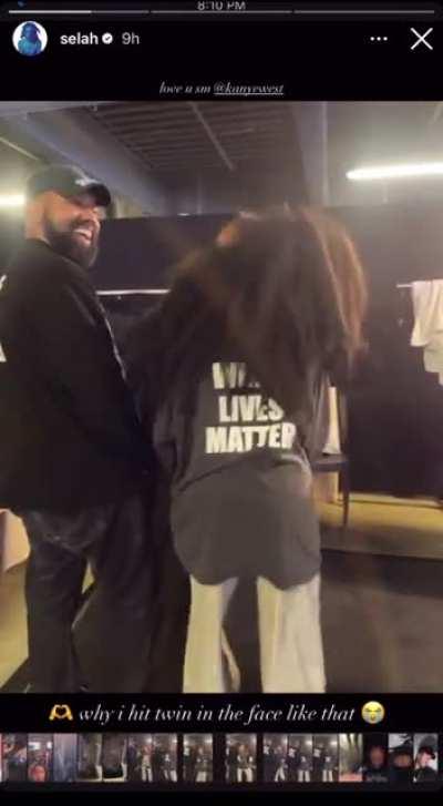 Kanye West out here having Lauryn Hill’s daughter wearing the same WLM t-shirt