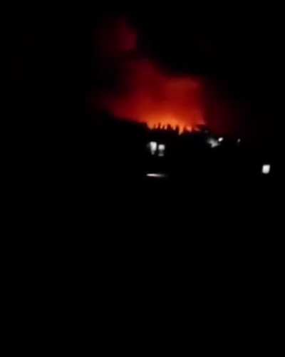 Intense explosions after IDF attacked weapons depots of the Syrian army, tonight. (Daraa, Syria)