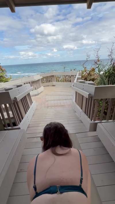 Getting used on boardwalk enjoying the view