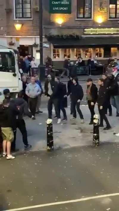 UK football hooligans fight