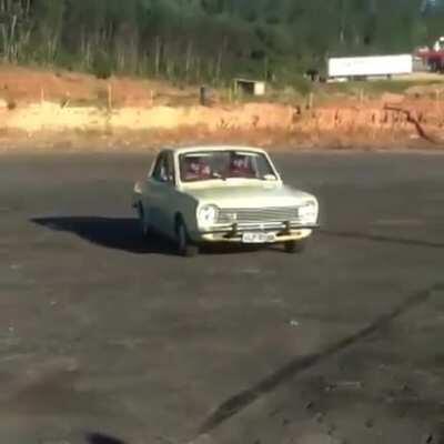 Doing donuts in a 50 year old car sure is a good idea