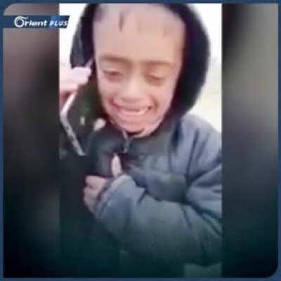 In Iraq they deceived this poor child that his dead mother is still alive and wants to talk to him on the phone