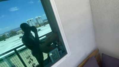 Getting Railed on my Balcony