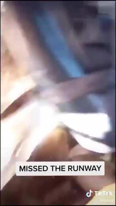 Plane emergency lands in water.