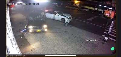 Car slams into pedestrians. (aftermath in next post)