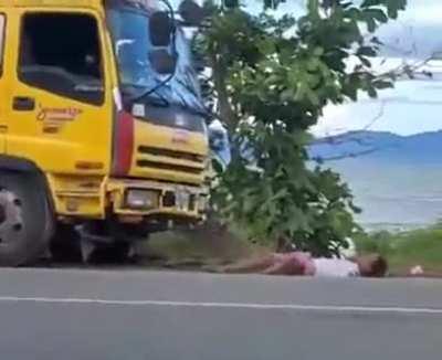 two drunk guys playing with a 24,000 lbs toy