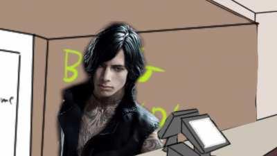 V orders a happy meal