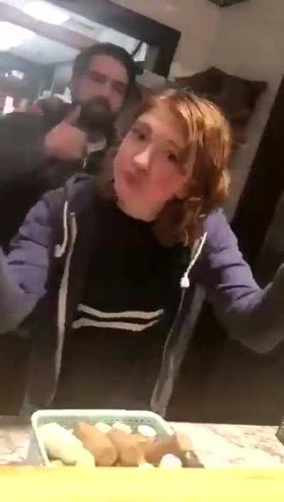 to make a point by flashing your boob