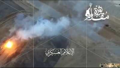 BREAKING video....The Palestinians managed to knock out an Israeli Merkava Mk4 tank with a grenade from a drone.

Judging by the footage, the tank's fuel compartment, located at the front, caught fire.
