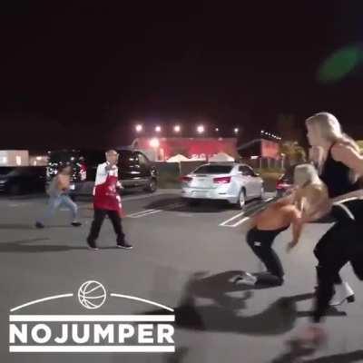 Starting a fight with the shorter guys while wearing high heels