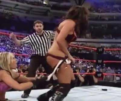 Candice Michelle almost losing her panties on Raw