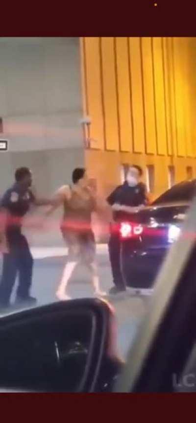 A woman trying a 👮‍♀️ with ufc commentator 😂