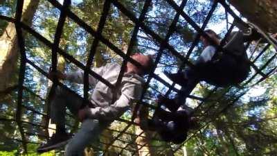 WCGR testing the cargo net's strength with your ball bag