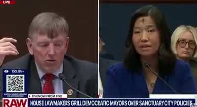 Boston Mayor Michelle Wu at the House hearing on sanctuary cities: “…If you wanted to make us safe, pass gun reforms. Stop cutting Medicaid. Stop cutting cancer research. Stop cutting funds for veterans. That is what will make our cities safe”