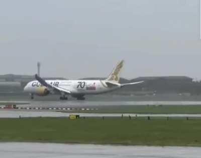 Near pod strike at Heathrow during storm Nelson