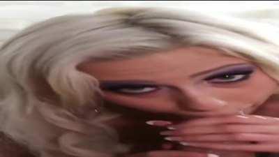 Hot Canadian blonde 🇨🇦 getting sloppy on a big Mexican cock 🇲🇽