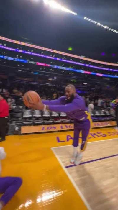 [Highlight] LeBron gets the touch down before falling out of bounds