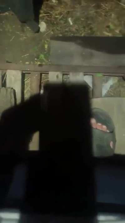 A Ukrainian soldier went to the toilet but while he was there a Russian drone flew past him