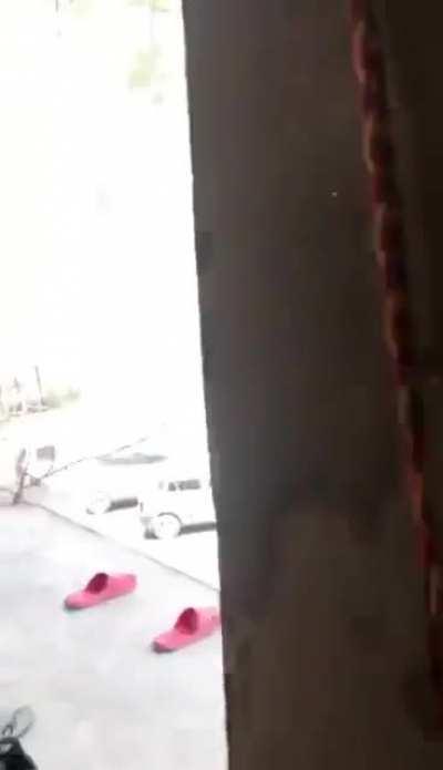 Awesome land slide. I though r/geology might enjoy watching this mass wasting event.