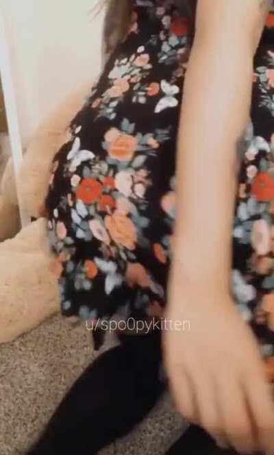 i chose this outfit so u would have easy access to my titties and fuckholes. do you like? 💘